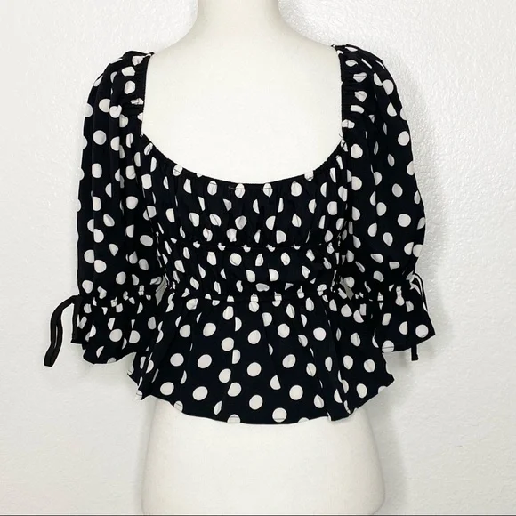 2BELLA Polka Dot Milkmaid Top - Picture 2 of 5